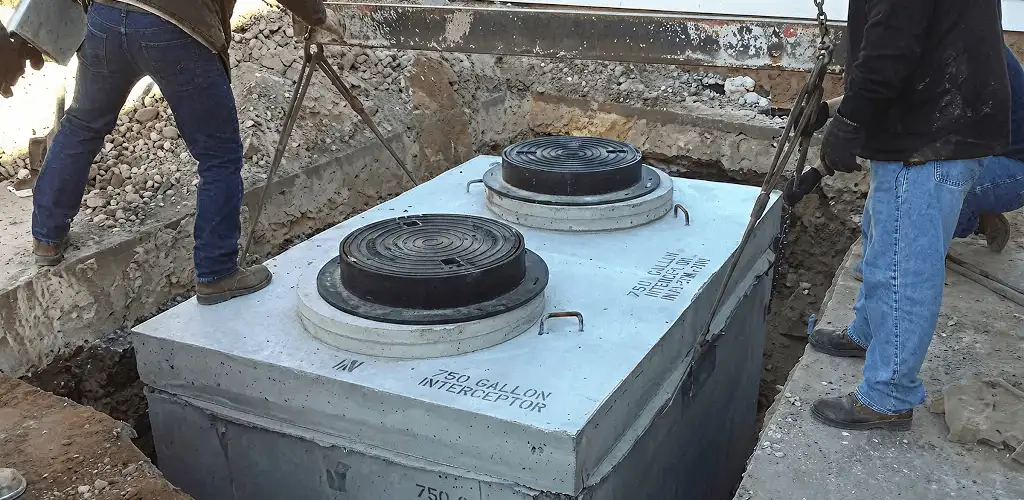 Grease trap installation for a commercial property drainage system in Philadelphia, PA