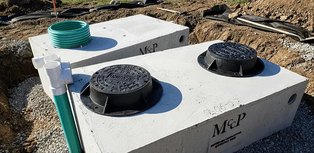 Grease trap installation unit set in place for drainage protection in Philadelphia, PA
