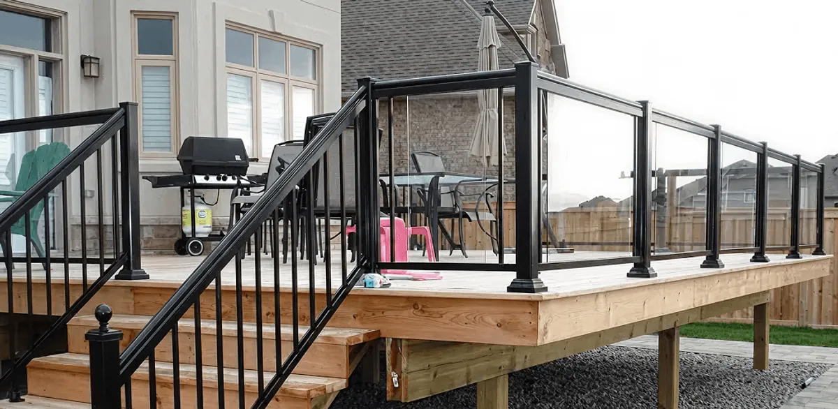 Handrail installation on a deck staircase for safety and code compliance in Philadelphia, PA