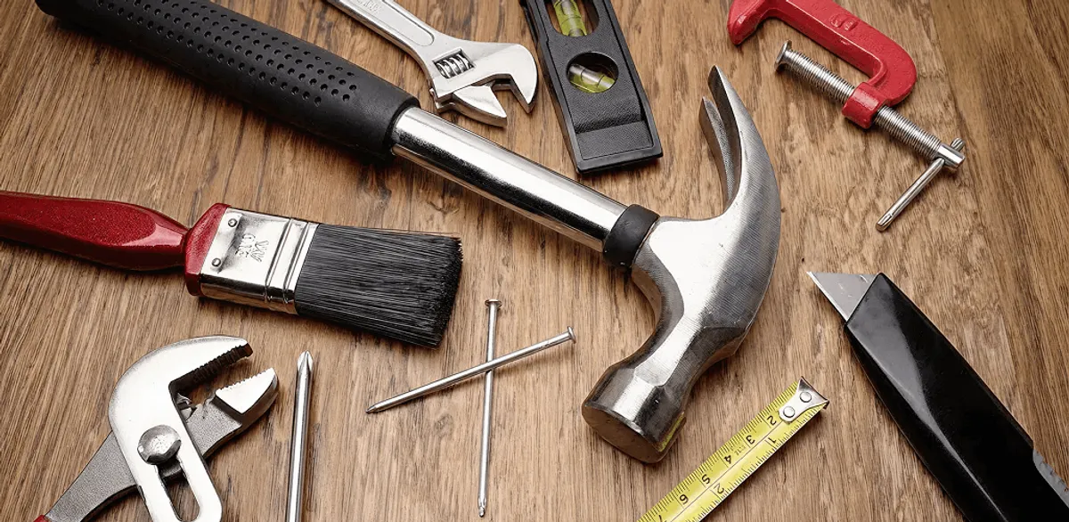 Handyman tools laid out for home repair and maintenance work in Philadelphia, PA
